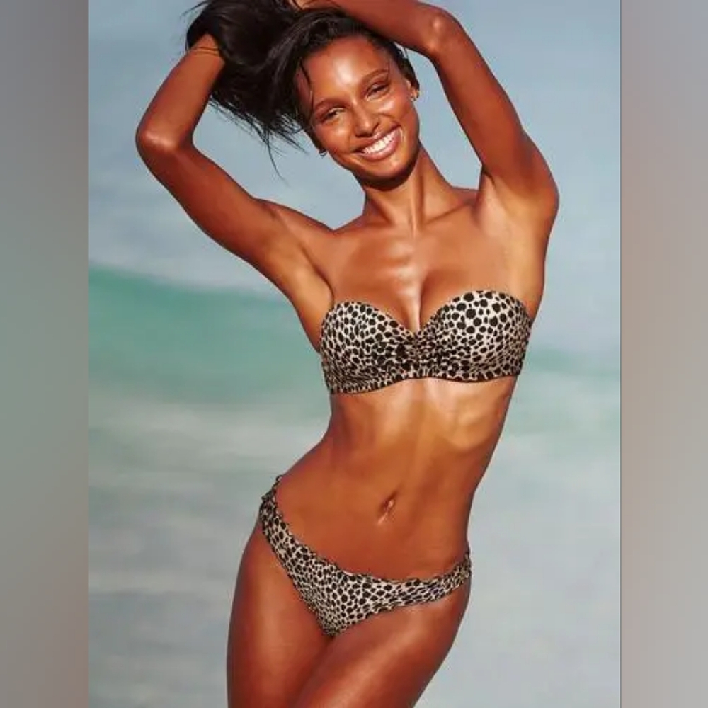 Rare Victoria's Secret Animal Print Strapless Bandeau Bikini